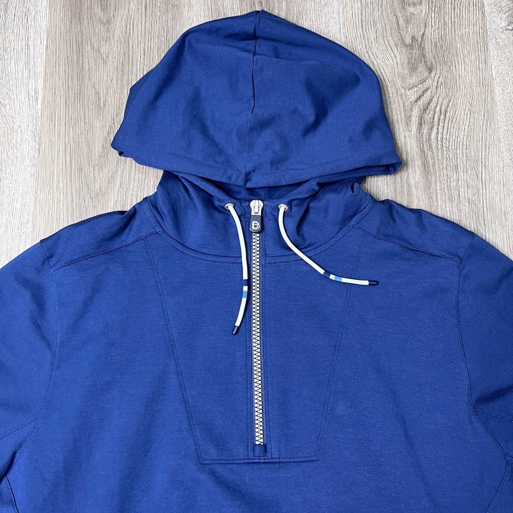 B.Draddy Proctor 1/4 Zip Pullover Hoodie Mens Size Xtra Large Blue - Picture 4 of 8